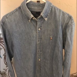 Denim Polo Long sleeve blouse
